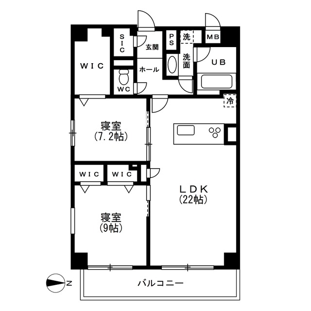 ロイジェント名駅南　Dtype間取り