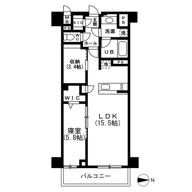 ロイジェント名駅南　Etype間取り