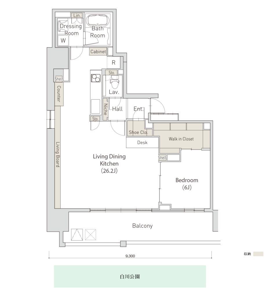 ルシェット白川公園　Mtype間取り